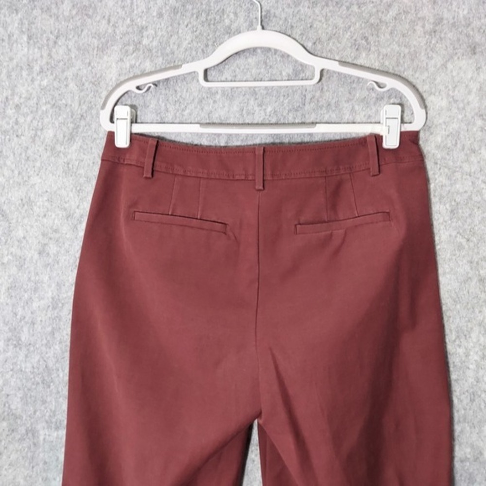 Talbots Pants 6 Burgundy Nautical Sailor Skipper Marine Crop Wide Leg Button - Picture 6 of 9